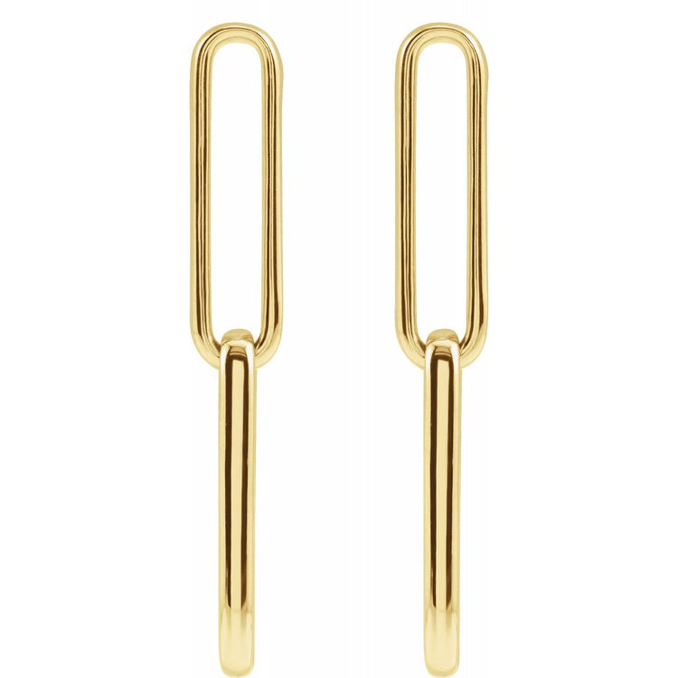 Elongated Flat Link Earrings