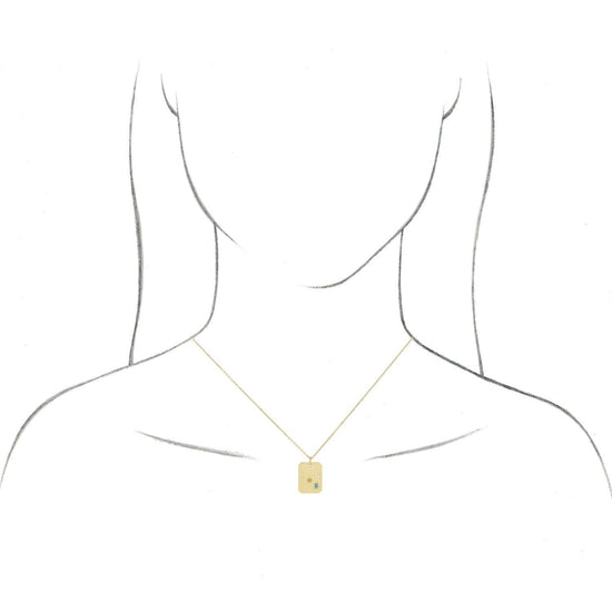 Blue Rubi Aries Zodiac Constellation Necklace - Emerald + Diamond