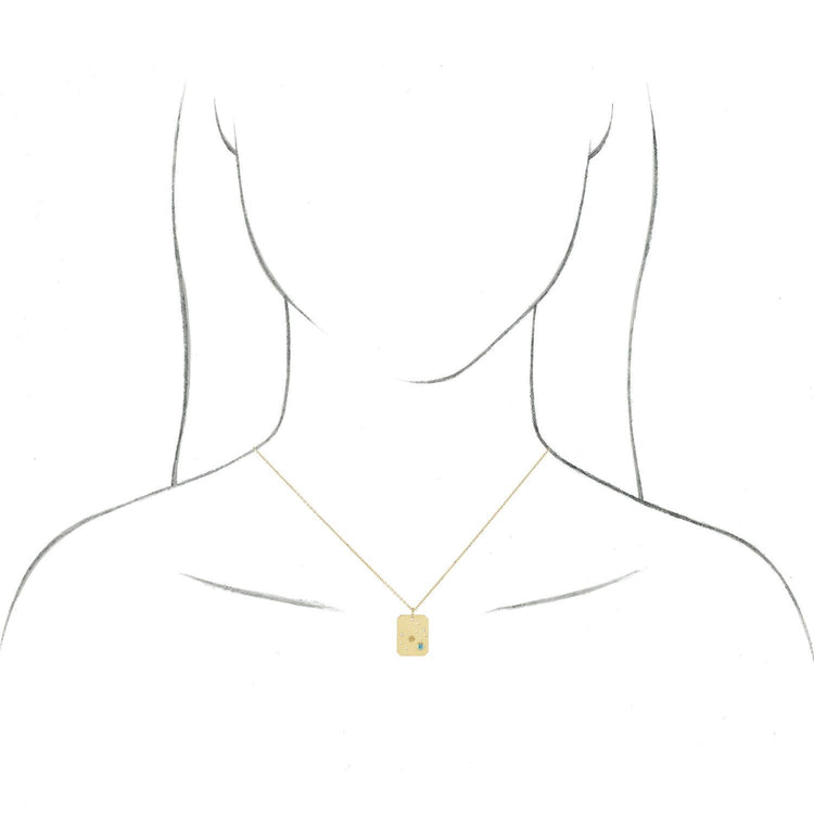 Blue Rubi Leo Zodiac Constellation Necklace - Chrysoprase + Diamond