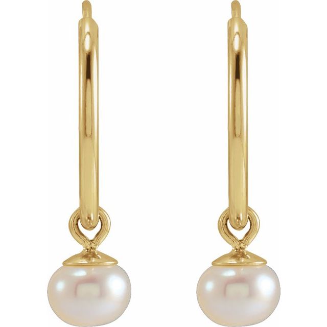 Freshwater Pearl Huggie Earrings