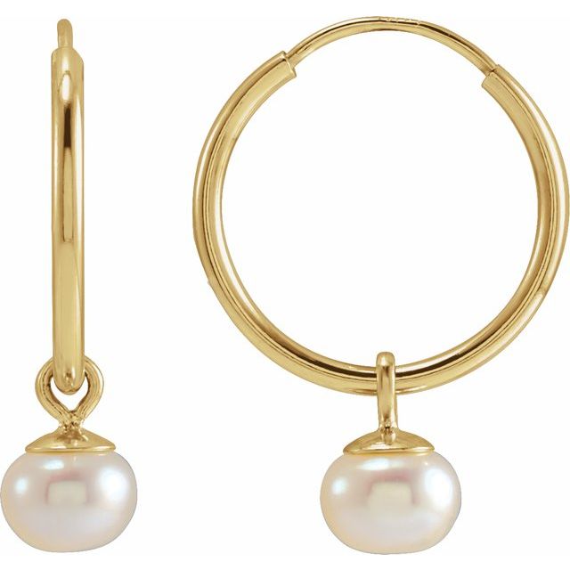 Freshwater Pearl Huggie Earrings