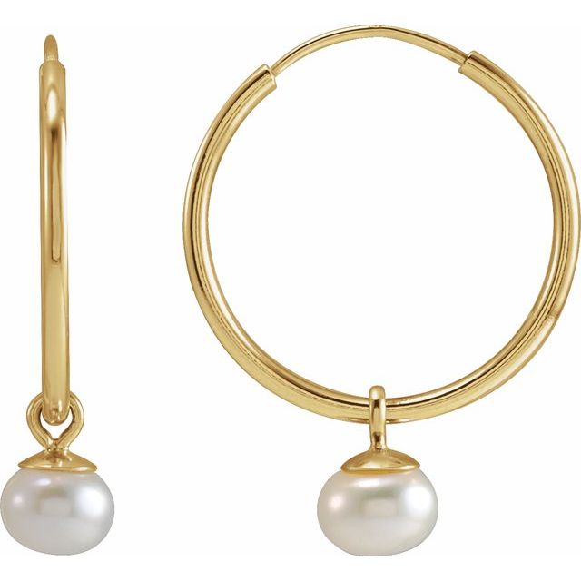 Freshwater Pearl Huggie Earrings