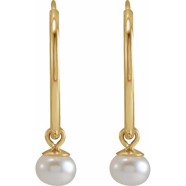 Freshwater Pearl Huggie Earrings