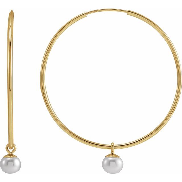 Freshwater Pearl Huggie Earrings