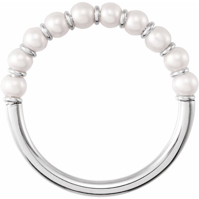 14K Yellow Gold Beaded Pearl Ring