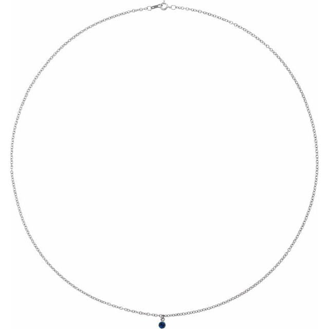 Natural Ruby Emerald Sapphire Micro Necklace