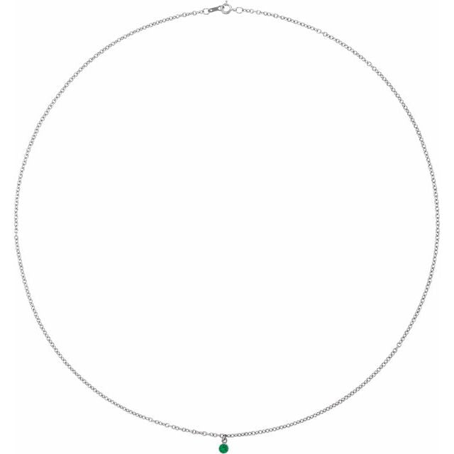 Natural Ruby Emerald Sapphire Micro Necklace