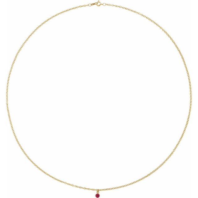 Natural Ruby Emerald Sapphire Micro Necklace