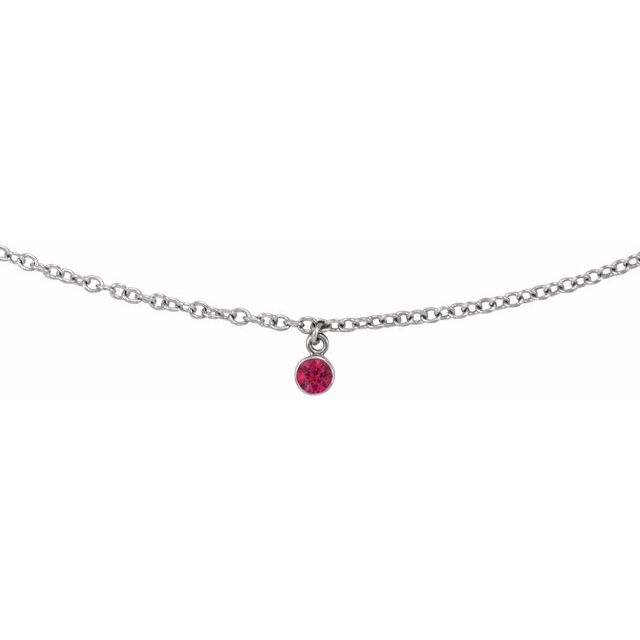 Natural Ruby Emerald Sapphire Micro Necklace
