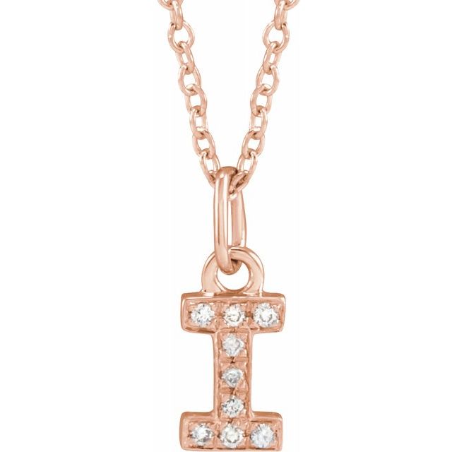 Natural Diamond Petite Initial Capital Letter Necklace