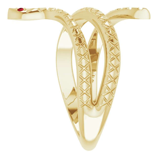 Mozambique Garnet Snake Gold Ring