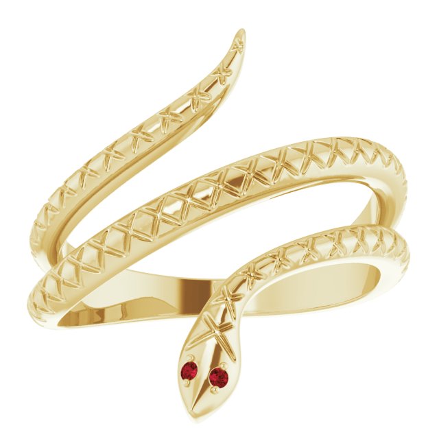 Mozambique Garnet Snake Gold Ring