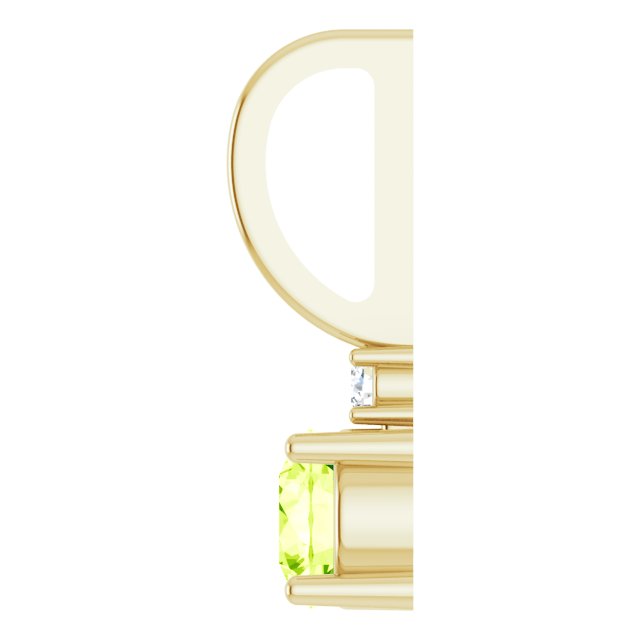 Peridot & Natural Diamond August Birthstone Charm