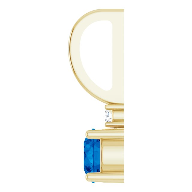 Blue Sapphire & Natural Diamond September Birthstone Charm