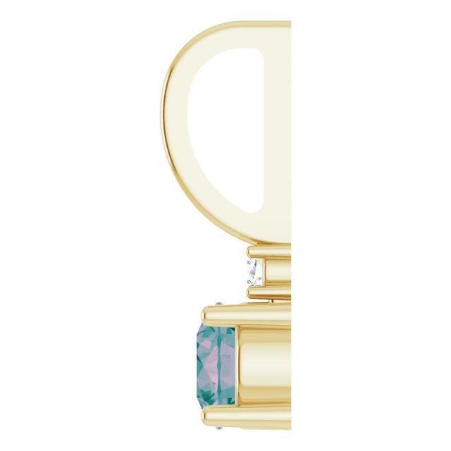 Alexandrite & Natural Diamond June Birthstone Charm