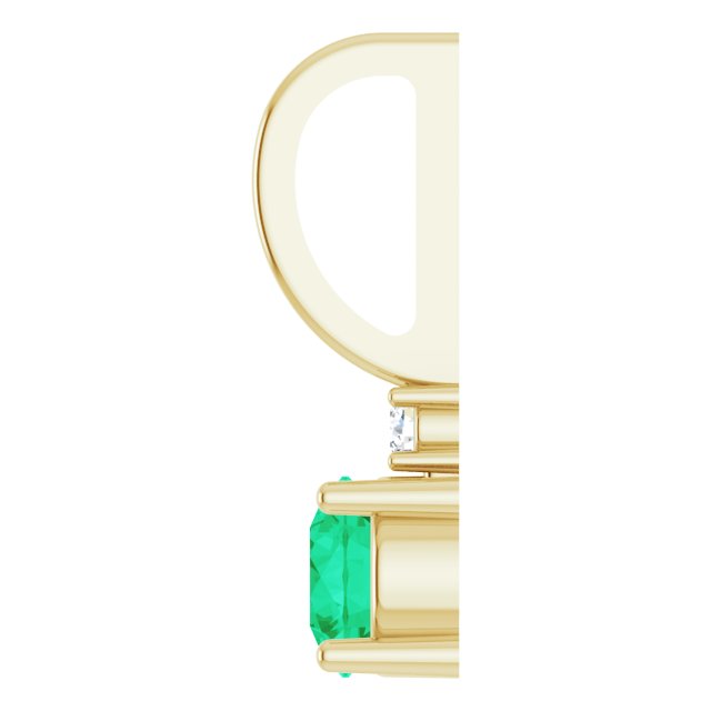 Emerald & Natural Diamond May Birthstone Charm