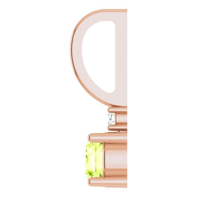 Peridot & Natural Diamond August Birthstone Charm