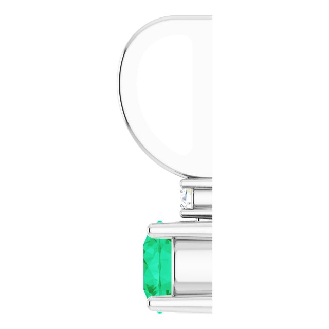 Emerald & Natural Diamond May Birthstone Charm