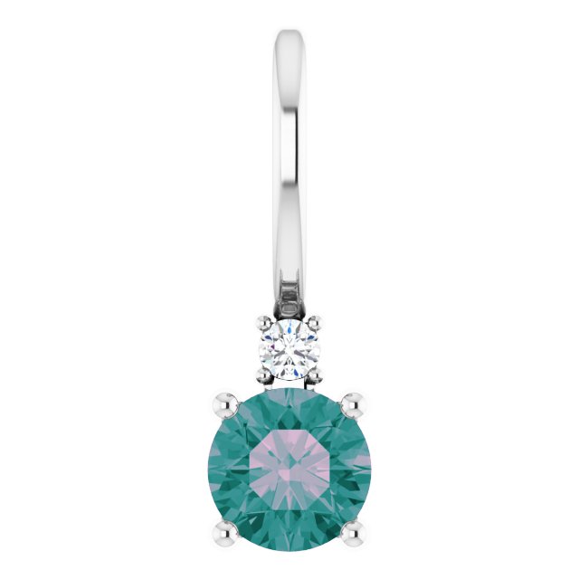 Alexandrite & Natural Diamond June Birthstone Charm