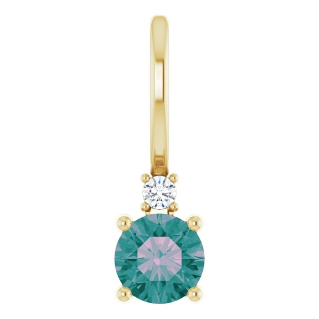 Alexandrite & Natural Diamond June Birthstone Charm