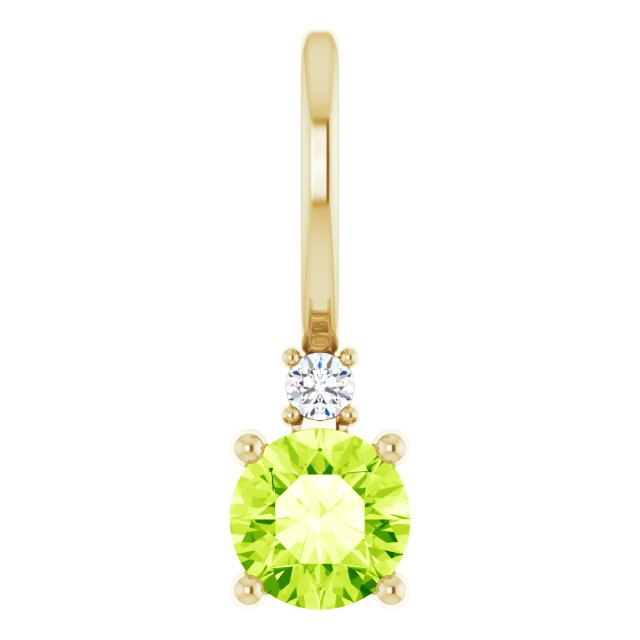 Peridot & Natural Diamond August Birthstone Charm