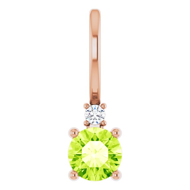 Peridot & Natural Diamond August Birthstone Charm