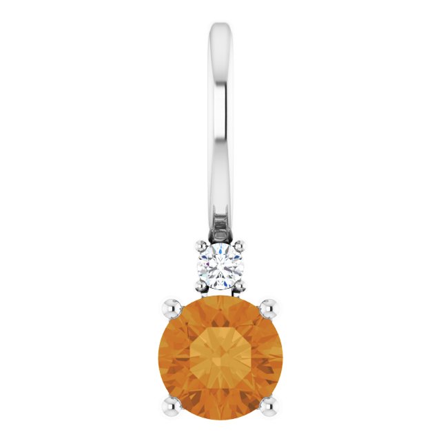 Citrine & Natural Diamond November Birthstone Charm