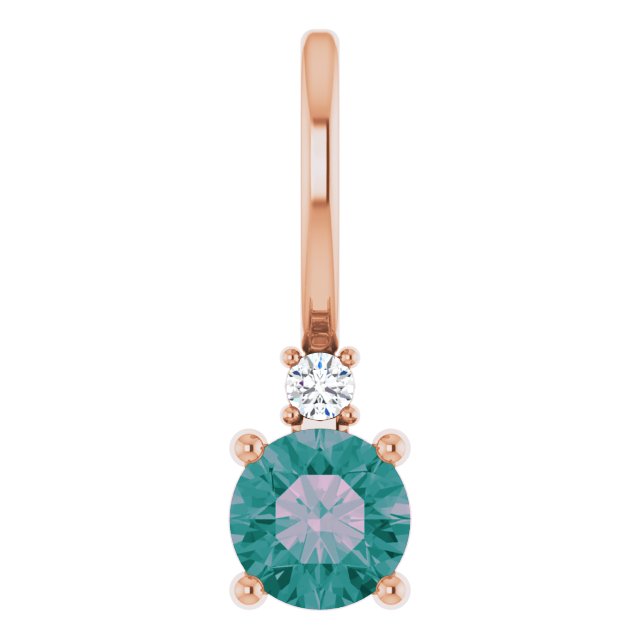 Alexandrite & Natural Diamond June Birthstone Charm