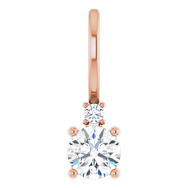 Round Natural Diamond April Birthstone Charm