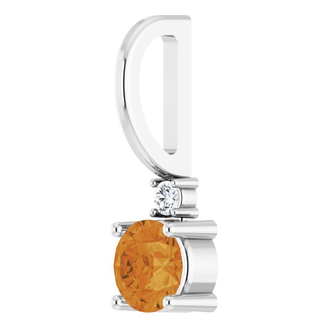 Citrine & Natural Diamond November Birthstone Charm