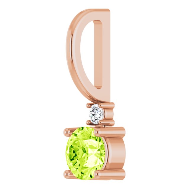 Peridot & Natural Diamond August Birthstone Charm