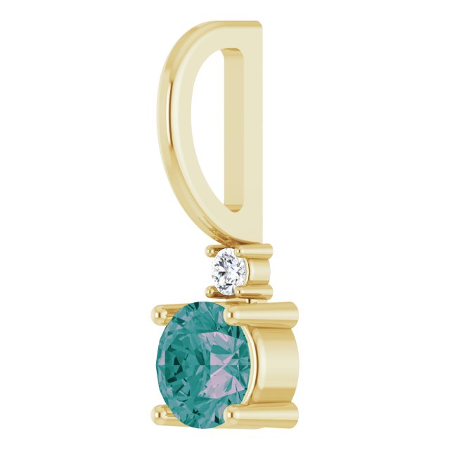 Alexandrite & Natural Diamond June Birthstone Charm
