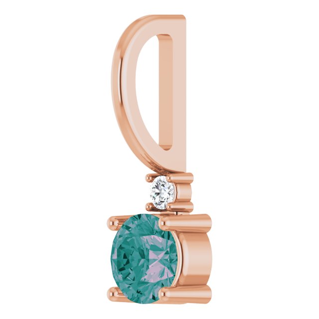 Alexandrite & Natural Diamond June Birthstone Charm