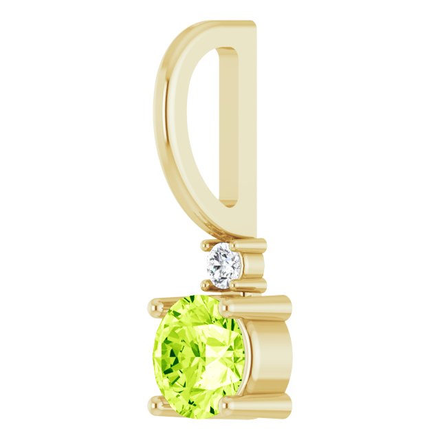 Peridot & Natural Diamond August Birthstone Charm