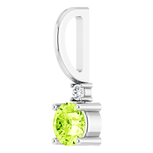 Peridot & Natural Diamond August Birthstone Charm