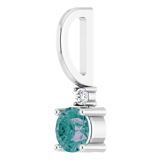 Alexandrite & Natural Diamond June Birthstone Charm