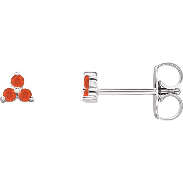 There Stone Natural Mexican Fire Earrings