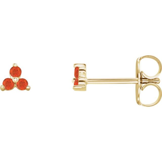 There Stone Natural Mexican Fire Earrings