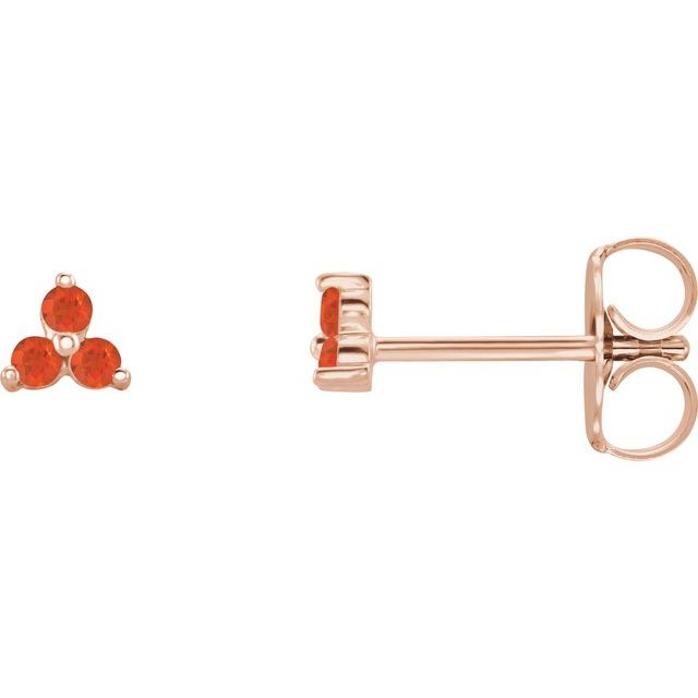 There Stone Natural Mexican Fire Earrings