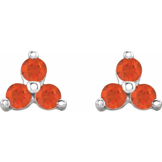There Stone Natural Mexican Fire Earrings