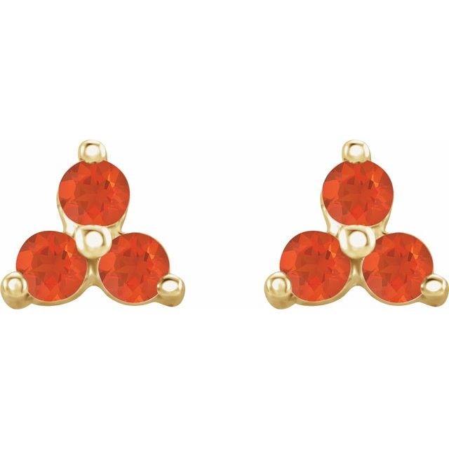 There Stone Natural Mexican Fire Earrings