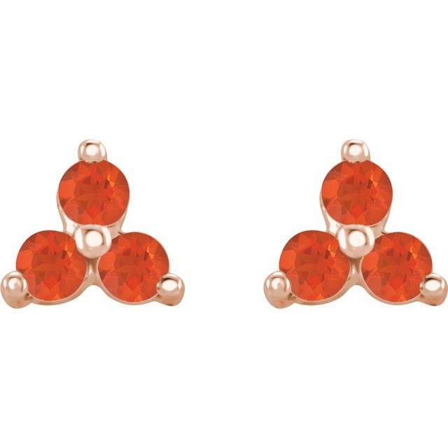There Stone Natural Mexican Fire Earrings