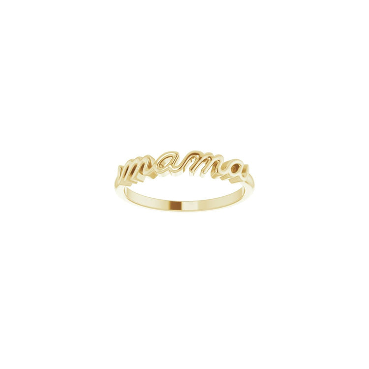 Petite Script Mama Ring