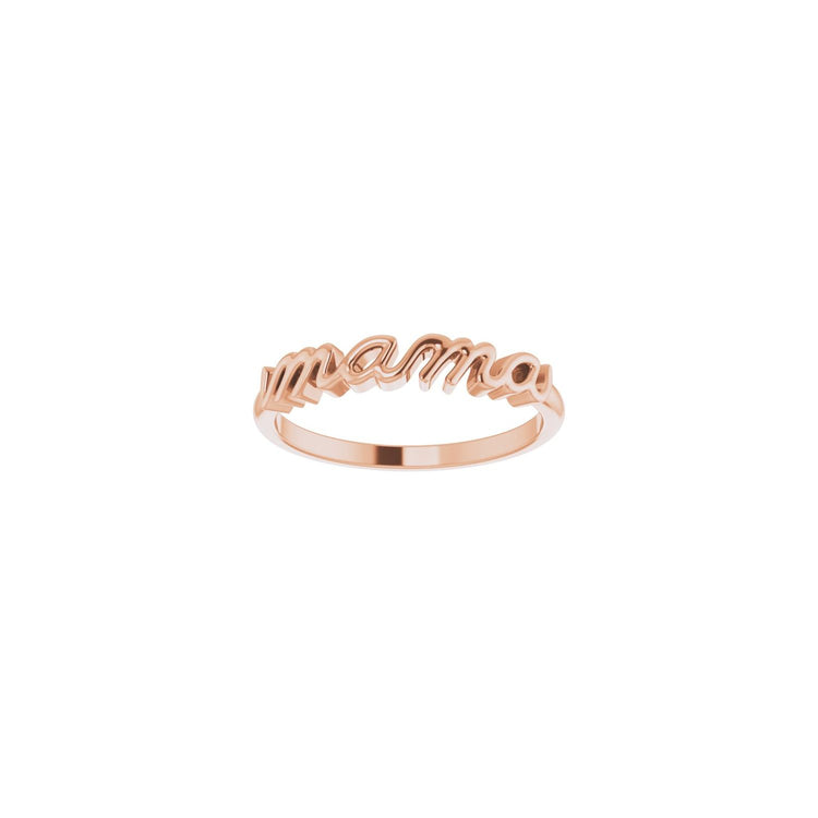 Petite Script Mama Ring