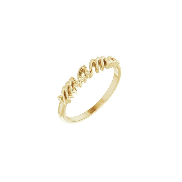 Petite Script Mama Ring