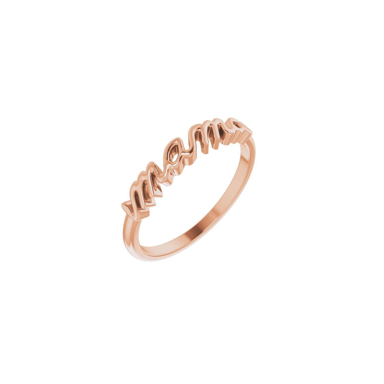 Petite Script Mama Ring
