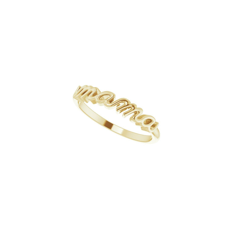 Petite Script Mama Ring