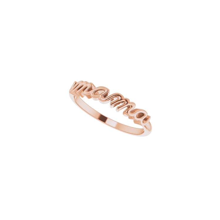 Petite Script Mama Ring