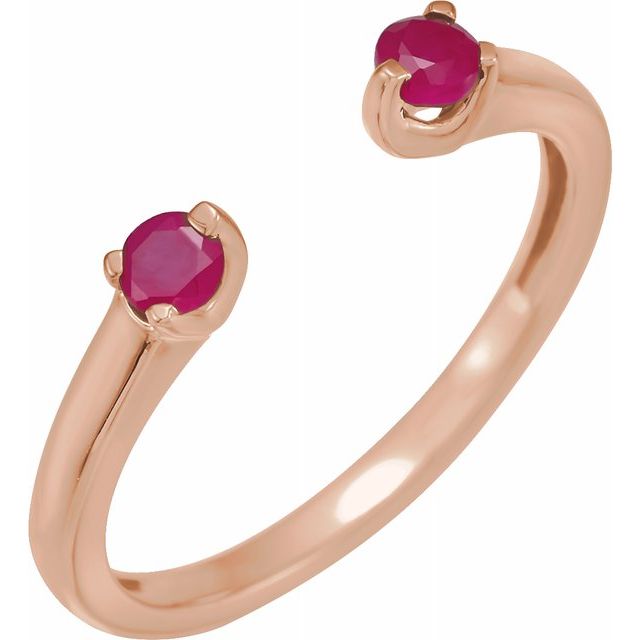 Gold Ruby Negative Space Ring