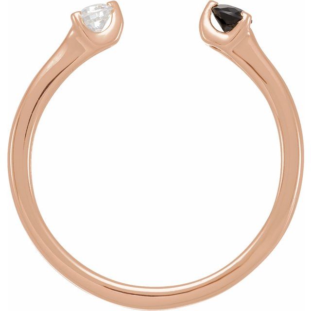 Gold Onyx + Diamond Open Ring